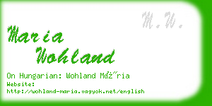 maria wohland business card